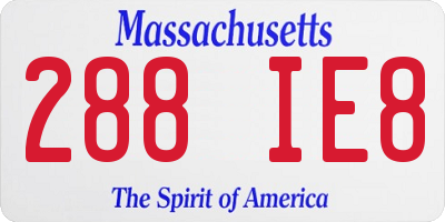 MA license plate 288IE8