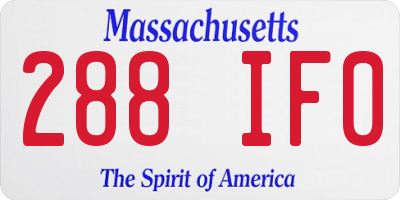 MA license plate 288IF0