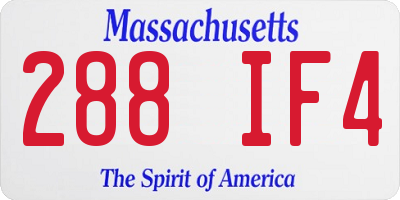 MA license plate 288IF4