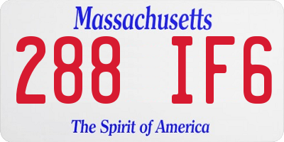 MA license plate 288IF6