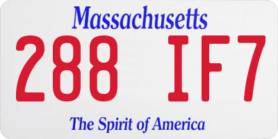 MA license plate 288IF7