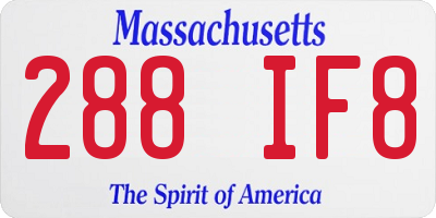 MA license plate 288IF8