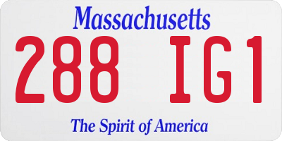MA license plate 288IG1