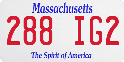 MA license plate 288IG2