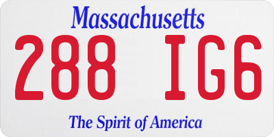 MA license plate 288IG6