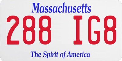 MA license plate 288IG8