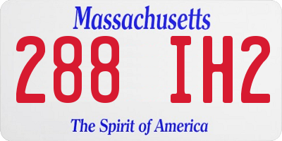 MA license plate 288IH2