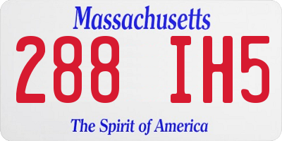 MA license plate 288IH5