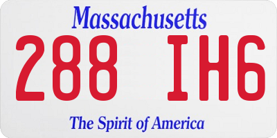 MA license plate 288IH6