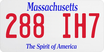 MA license plate 288IH7