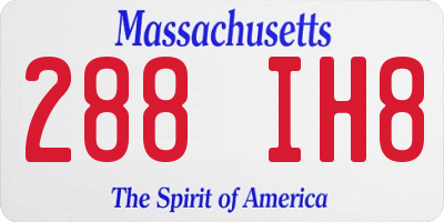 MA license plate 288IH8