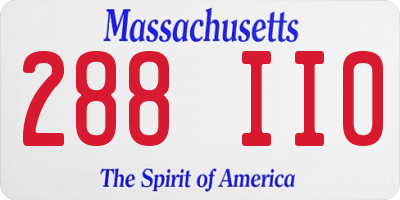 MA license plate 288II0