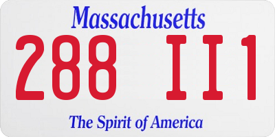MA license plate 288II1