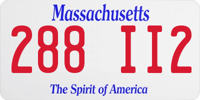 MA license plate 288II2