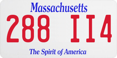 MA license plate 288II4