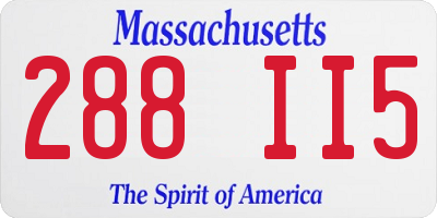 MA license plate 288II5