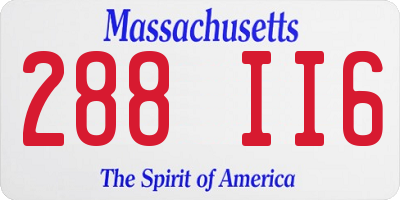 MA license plate 288II6