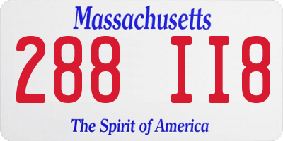 MA license plate 288II8