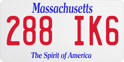 MA license plate 288IK6