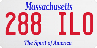 MA license plate 288IL0