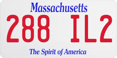 MA license plate 288IL2