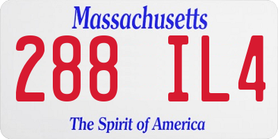 MA license plate 288IL4
