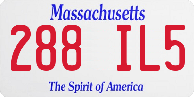 MA license plate 288IL5