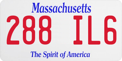 MA license plate 288IL6