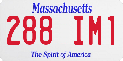 MA license plate 288IM1