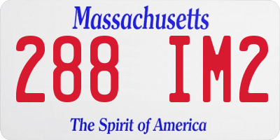 MA license plate 288IM2