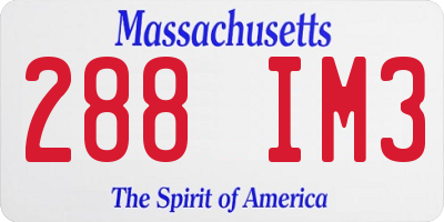 MA license plate 288IM3