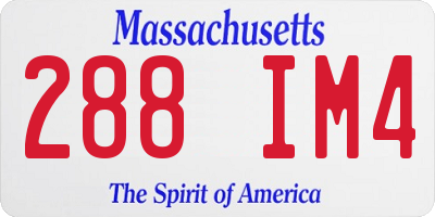 MA license plate 288IM4