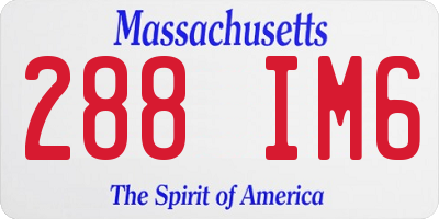 MA license plate 288IM6