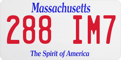 MA license plate 288IM7
