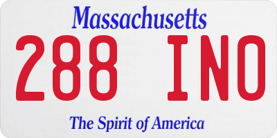 MA license plate 288IN0