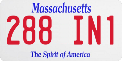 MA license plate 288IN1