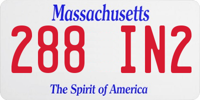 MA license plate 288IN2