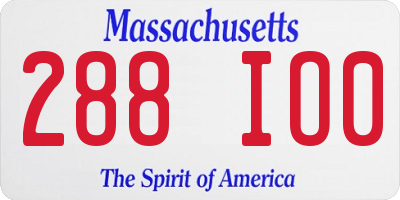 MA license plate 288IO0