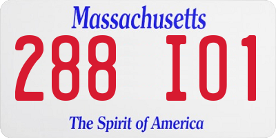 MA license plate 288IO1