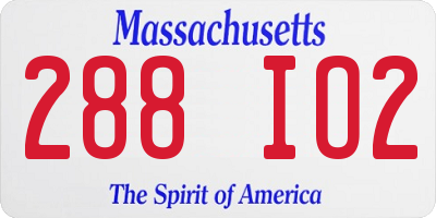 MA license plate 288IO2