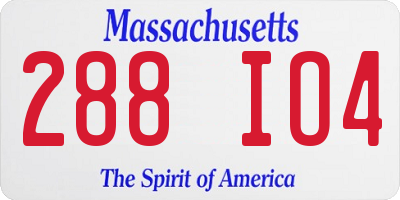 MA license plate 288IO4
