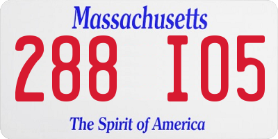 MA license plate 288IO5