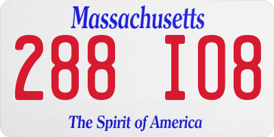 MA license plate 288IO8