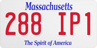 MA license plate 288IP1