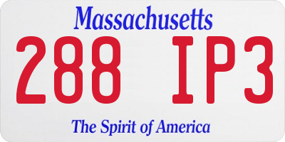 MA license plate 288IP3