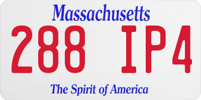 MA license plate 288IP4