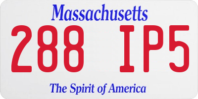 MA license plate 288IP5