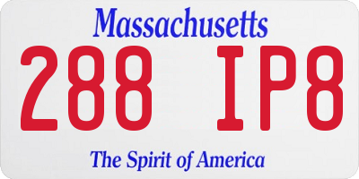MA license plate 288IP8