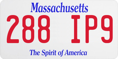 MA license plate 288IP9