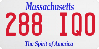 MA license plate 288IQ0